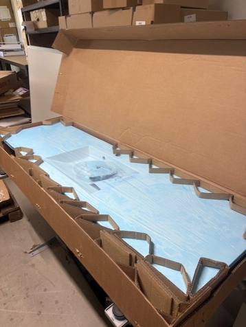 Marmorline badbordplade - Marmor 01 Hvid - Sofia vask - Længde 162 cm - dybde 48 cm